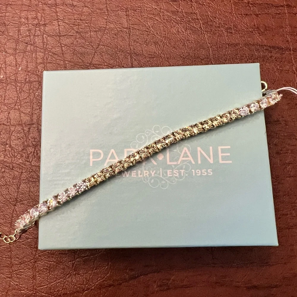Park Lane BUTTERCUP Impression Tennis Bracelet, Yellow/Clear CZs, 7”+2”, NWT